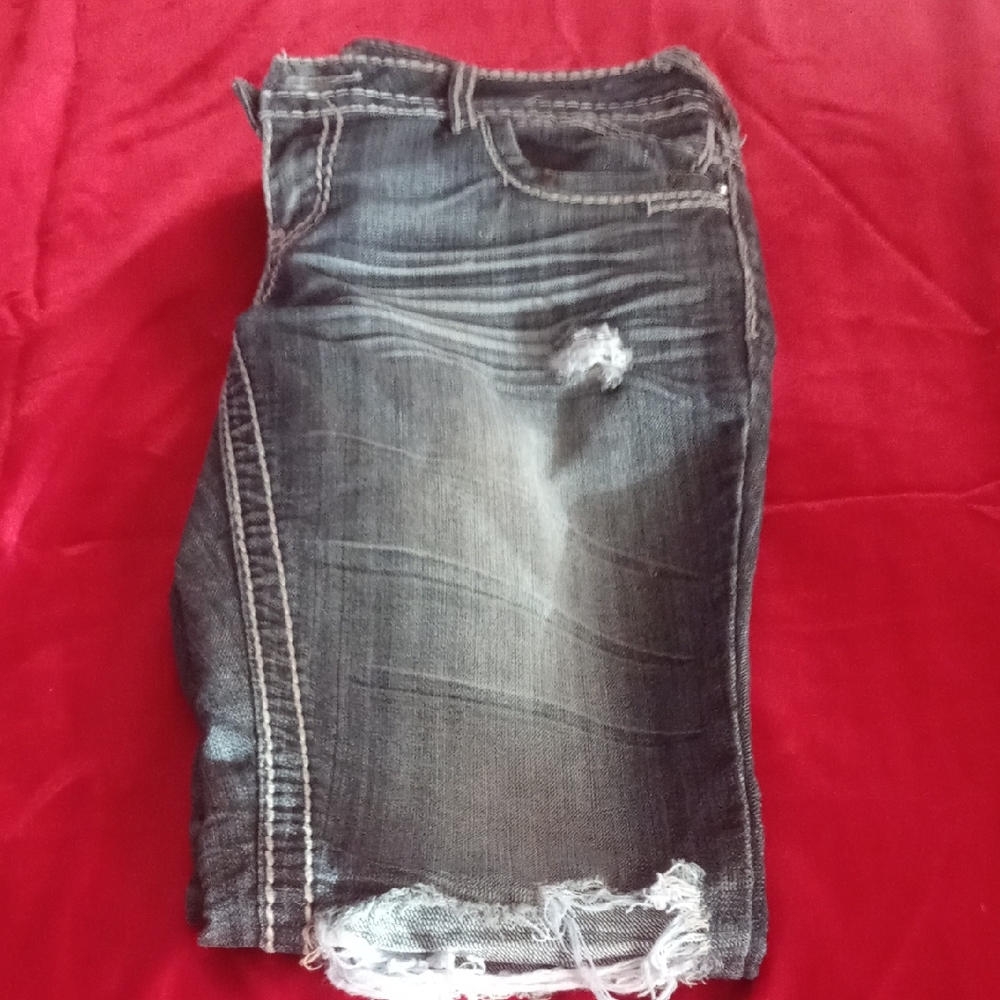 Almost Famous Black Distressed Ankle Jeans